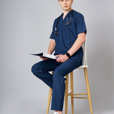 Classic V-Neck Medical Scrub Set – 5 Pockets, Breathable Fabric