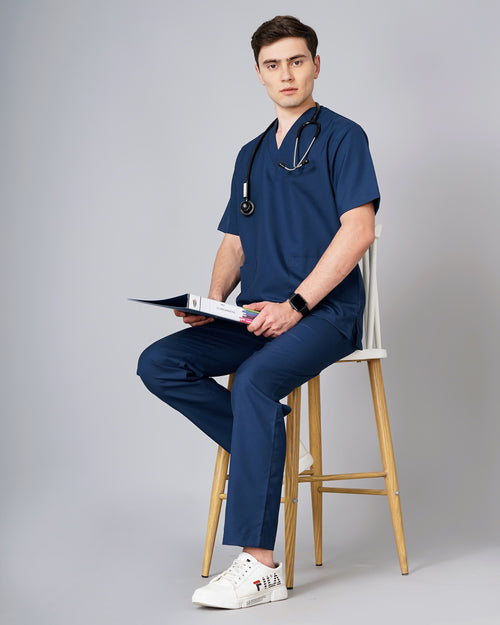 Classic V-Neck Medical Scrub Set – 5 Pockets, Breathable Fabric