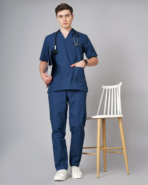 Classic V-Neck Medical Scrub Set – 5 Pockets, Breathable Fabric